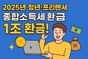 홈택스를 통해 종합소득세를 신고 중인 청년 이미지